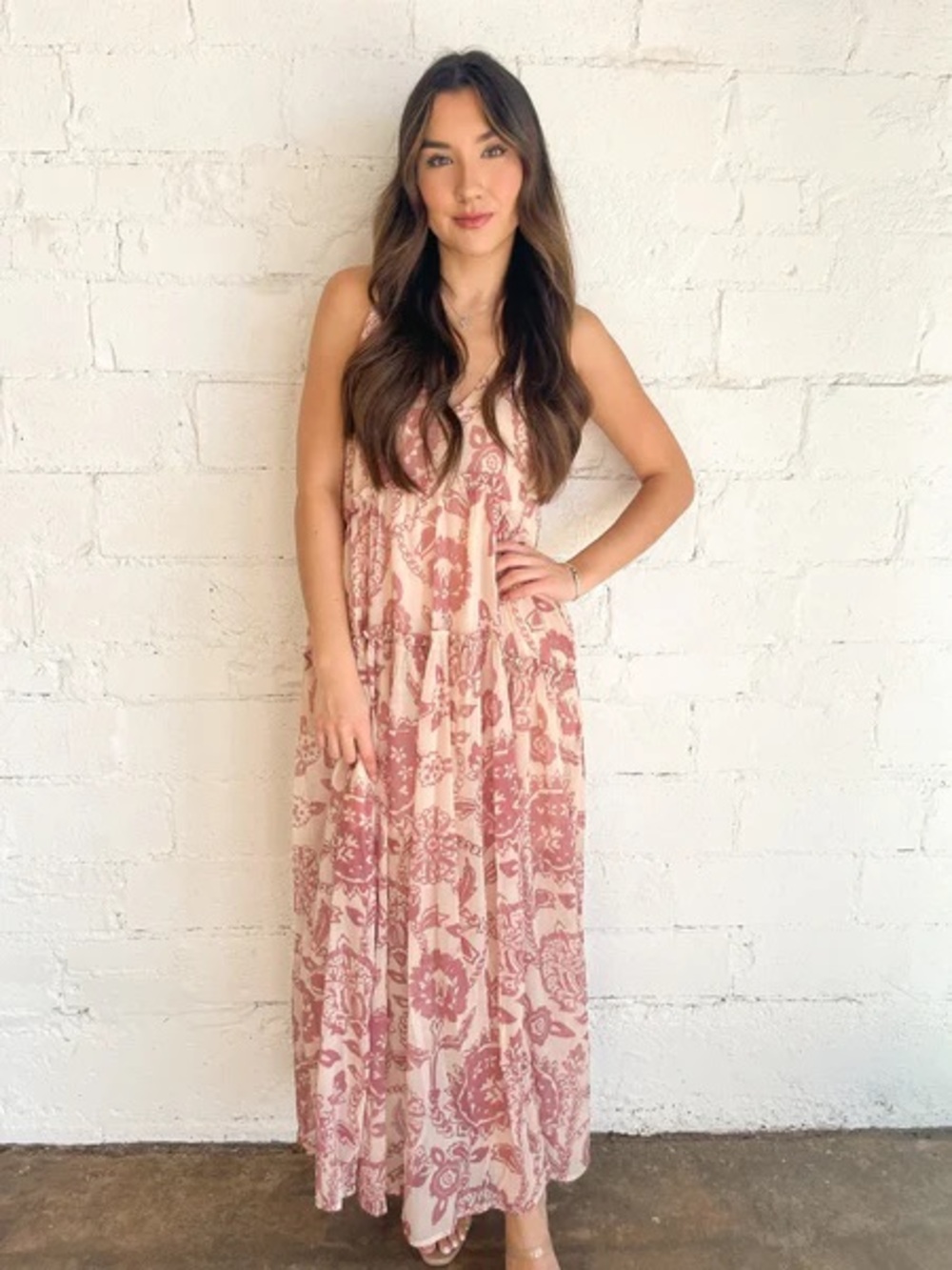 Free People Pink Boho Floral Maxi Dress size XS - Picture 3 of 7